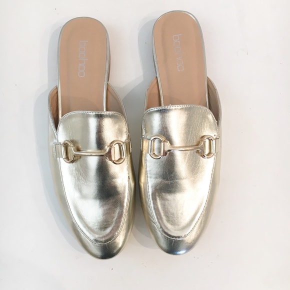 Boohoo Shoes - Gold leather flat mules